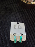 Gold Plated Cubic Zirconia Classic Baguette Hoop Earrings