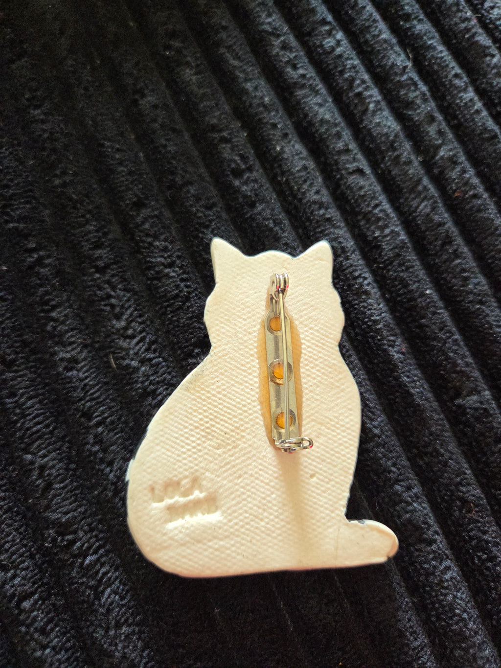 Vintage Signed Large Cat Brooch